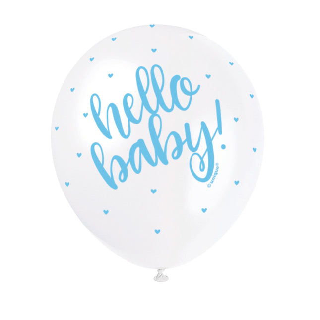 Ballons de naissance Hello Baby Blue 30cm 5pcs