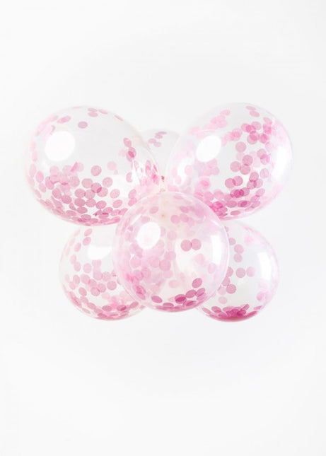Ballons Confetti Rose Clair 30cm 6pcs