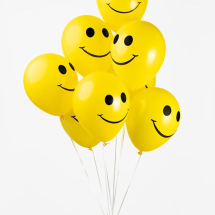 Ballons jaunes Smiley 30.5cm 8pcs