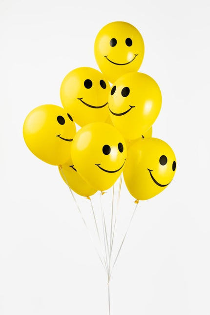 Ballons jaunes Smiley 30.5cm 8pcs