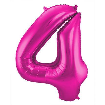 Ballon de baudruche Figure 4 Fuchsia Métallique XL 86cm vide