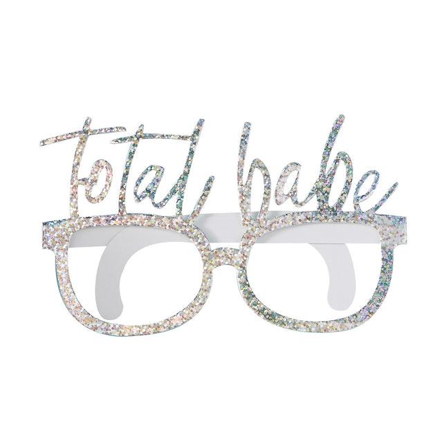 Lunettes argentées Total Babe Glitter 13cm 8pcs