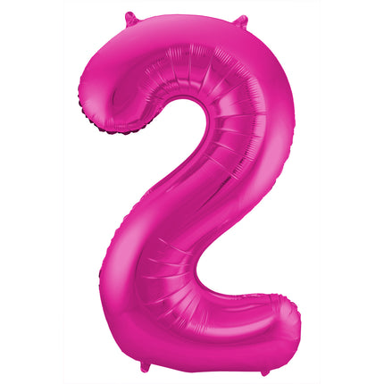 Ballon de baudruche Figure 2 Fuchsia Métallique XL 86cm vide