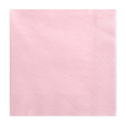 Serviettes de table rose clair Deluxe 33cm 20pcs