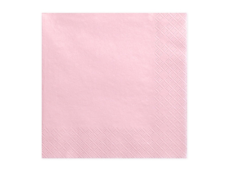 Serviettes de table rose clair Deluxe 33cm 20pcs