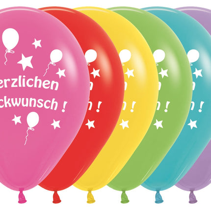 Ballons Herzlichen Gluckwunsch Mix 30cm 12pcs