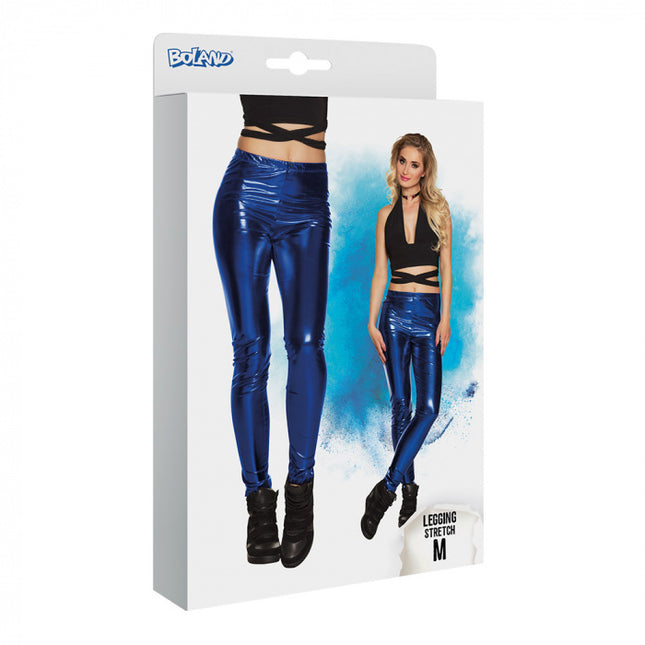 Legging bleu métallisé