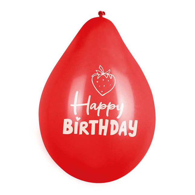 Happy Birthday Balloons Fruit Double face 25cm 6pcs