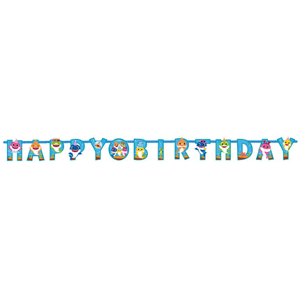 Guirlande de lettres Baby Shark Happy Birthday 1.8m