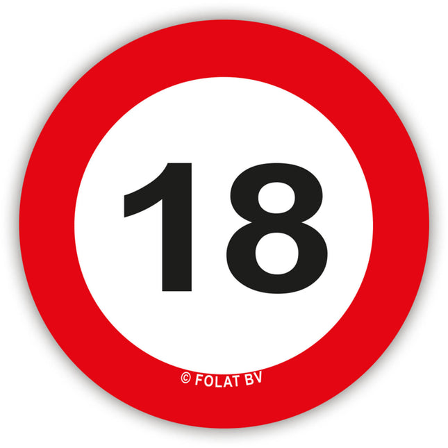 Confetti 18 Years Traffic Sign 48pcs