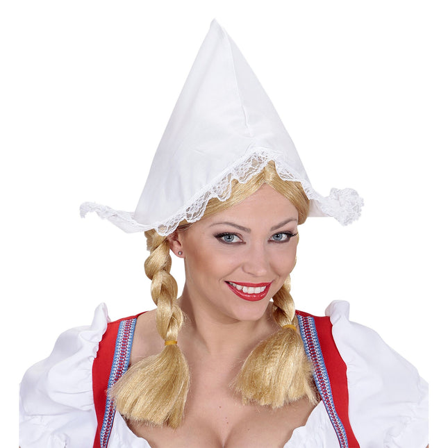 Chapeau blanc Costume de fille hollandaise