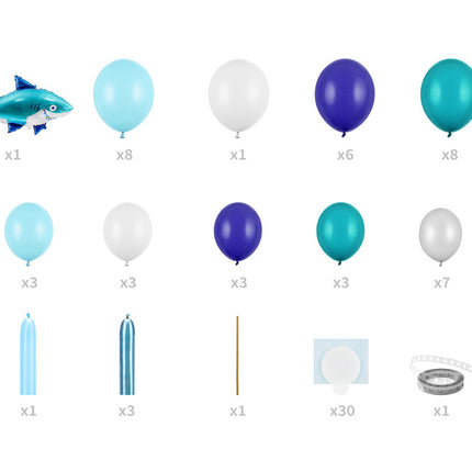 Guirlande de ballons Shark 15 pièces