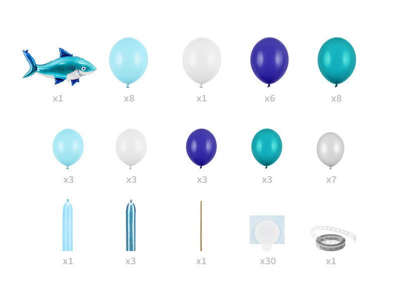 Guirlande de ballons Shark 15 pièces