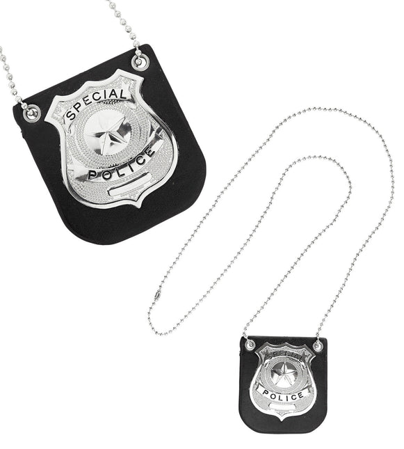 Collier de police en argent noir