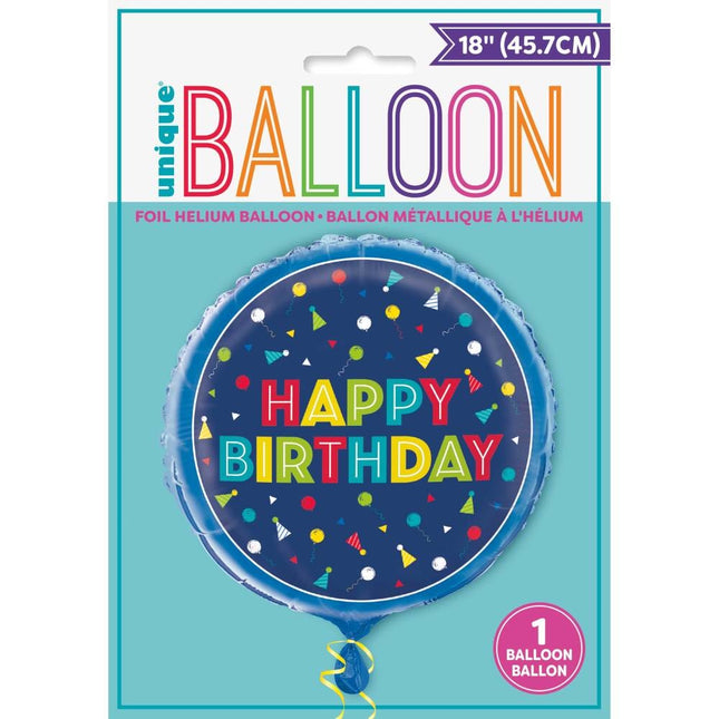 Ballon à l'hélium Happy Birthday Party Hats 45cm vide