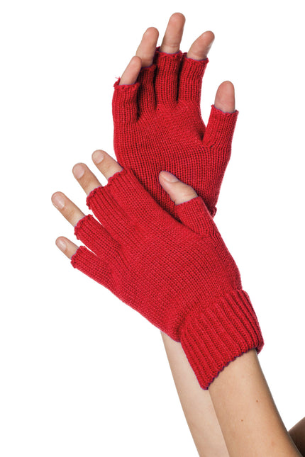 Gants rouges sans doigts