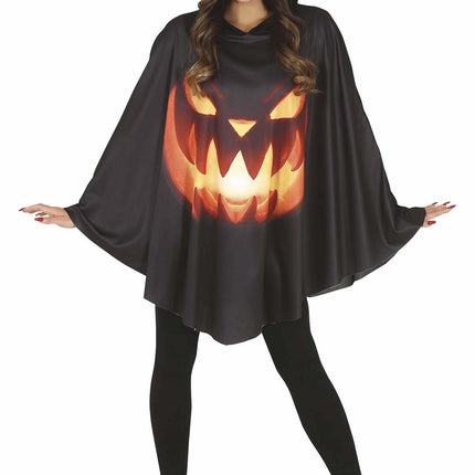 Poncho d'Halloween en forme de citrouille Mesdames