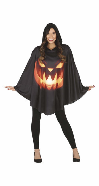 Poncho d'Halloween en forme de citrouille Mesdames