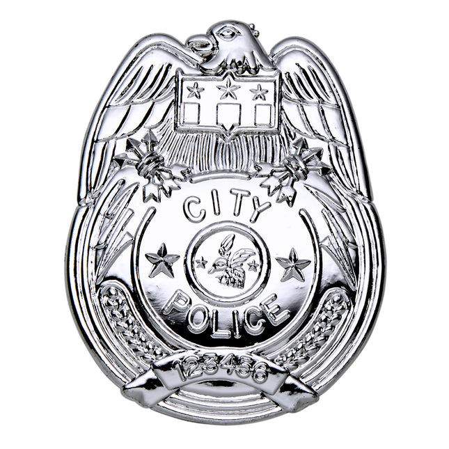 Badge de police argenté