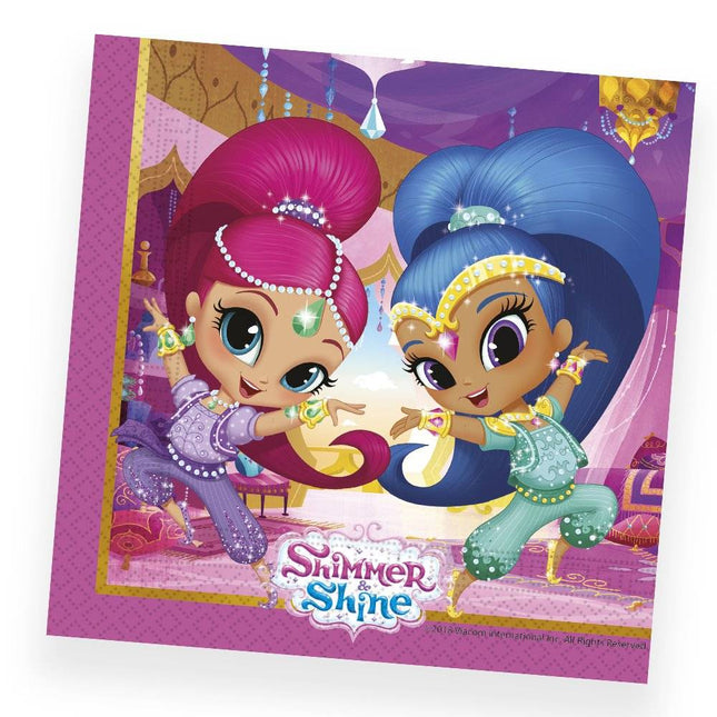 Serviettes de table Shimmer And Shine 33cm 20pcs