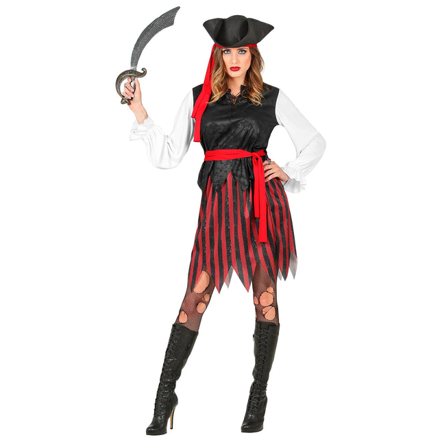 Robe Pirate Rouge Blanc Noir Dames