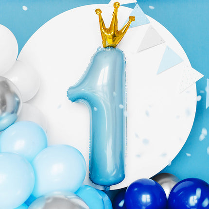 Ballon de baudruche Figure 1 Bleu clair vide 1m