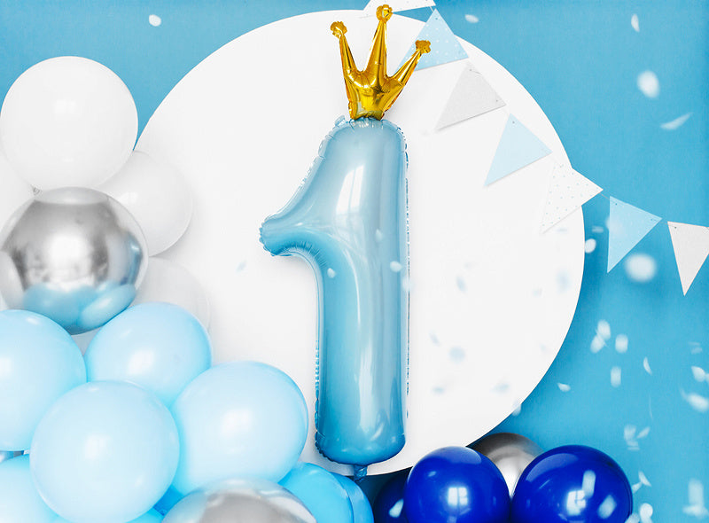 Ballon de baudruche Figure 1 Bleu clair vide 1m