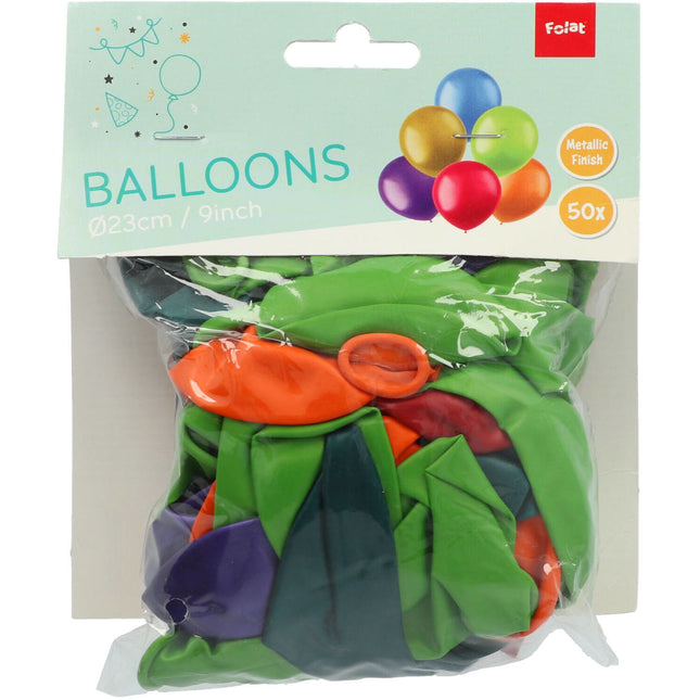 Ballons colorés métalliques 23cm 50pcs