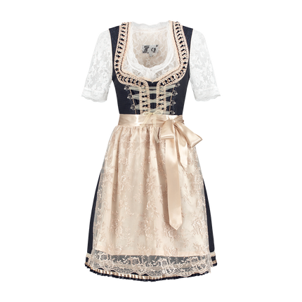 Blanc Bleu Robe Dirndl Oktoberfest Ladies 2 Pieces