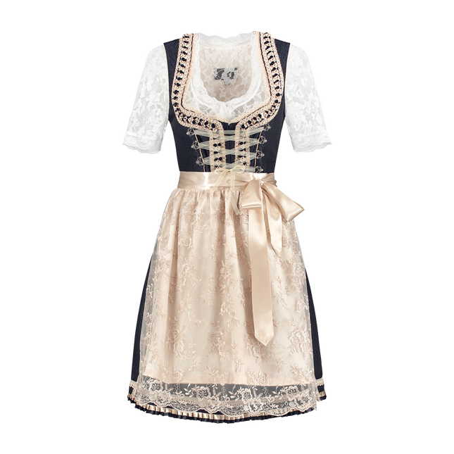 Blanc Bleu Robe Dirndl Oktoberfest Ladies 2 Pieces