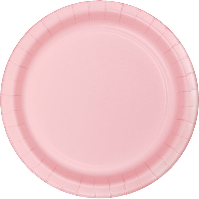 Assiettes rose pâle 23cm 24pcs