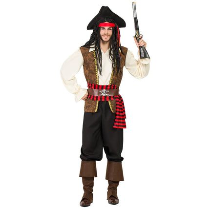 Costume de pirate Marron Rouge Homme