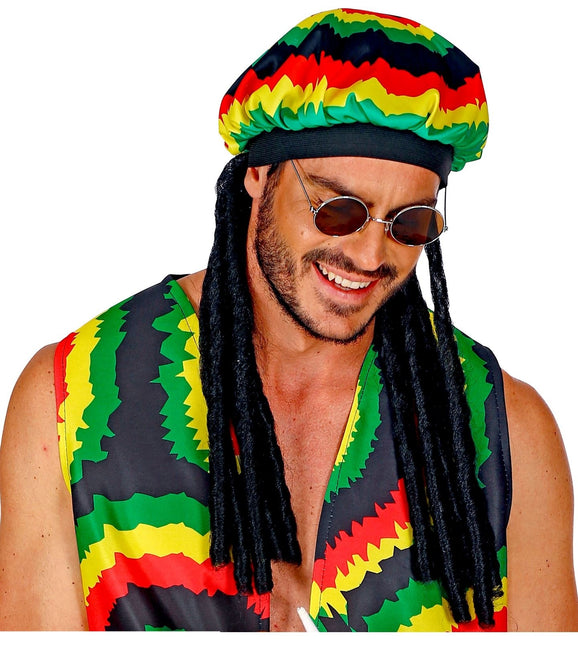 Chapeau rasta coloré avec des dreadlocks