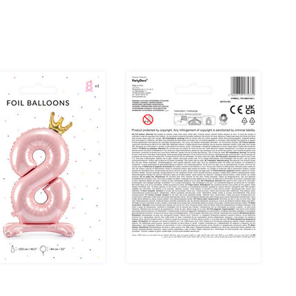 Ballon de baudruche Figure 8 Rose clair Standard Vide 84cm