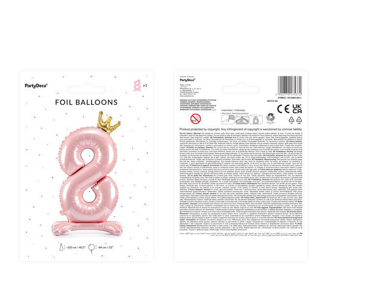 Ballon de baudruche Figure 8 Rose clair Standard Vide 84cm