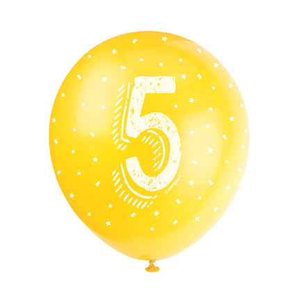 Ballons 5 ans Confetti 30cm 5pcs