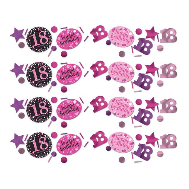 Confetti de table 18 ans Joyeux anniversaire rose 34gr