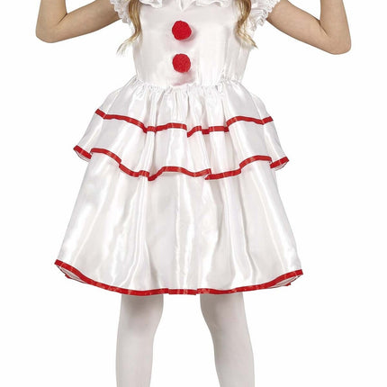 Costume d'Halloween Clown Fille Blanc