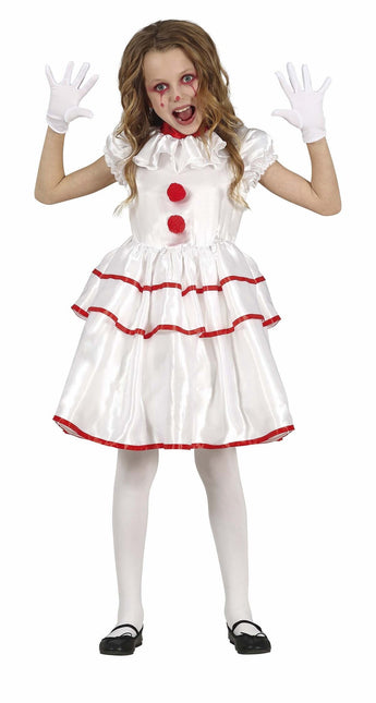 Costume d'Halloween Clown Fille Blanc