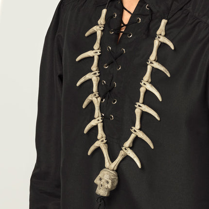 Collier d'Halloween Os de squelette