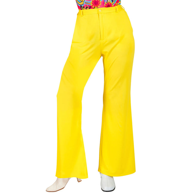 Pantalon Disco 70S Jaune Dames