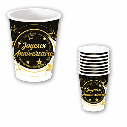 Tasses Joyeux Anniversaire 240ml 6pcs