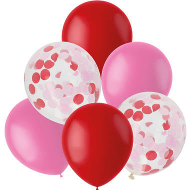 Ballons Mix Rouge & Rose 30cm 6pcs