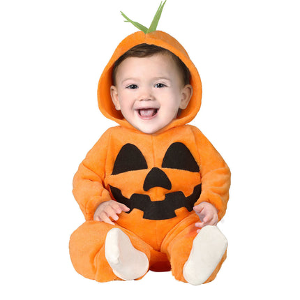 Costume d'Halloween Citrouille Bébé Noir Orange