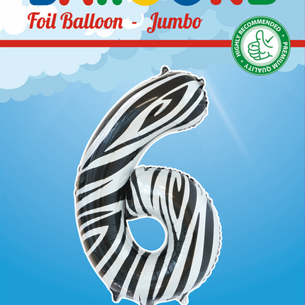 Ballon de baudruche Figure 6 Zebra XL 86cm vide