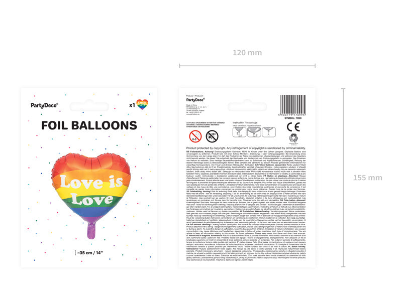 Ballon à l'hélium Love Is Love Vide 35cm