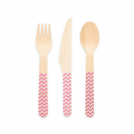 Set de couverts en bois rose 18 pièces