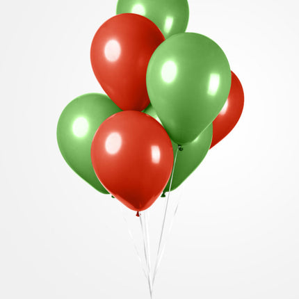 Ballons rouges verts 30cm 10pcs