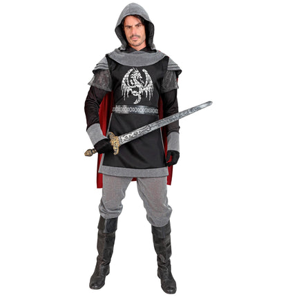 Costume de chevalier Gris Rouge Hommes