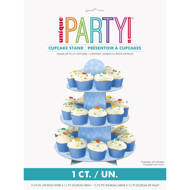 Cupcake Etagere Dots Blue 34cm